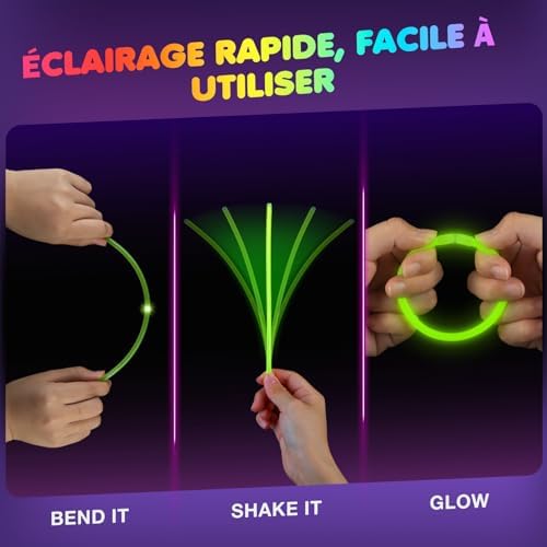 Vue 3 de Ziitty Bracelet Fluorescent Lumineux