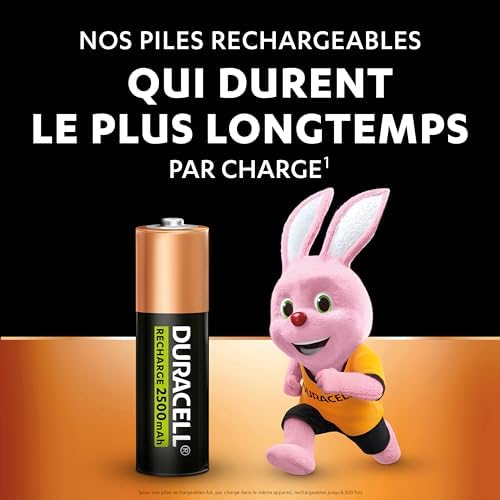 Vue 2 de Duracell Piles Rechargeables AA