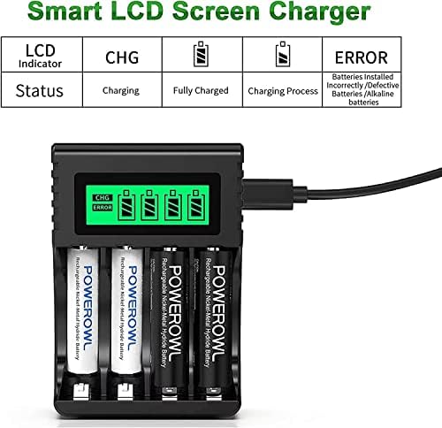 Vue 3 de Powerowl Slots Chargeur Piles