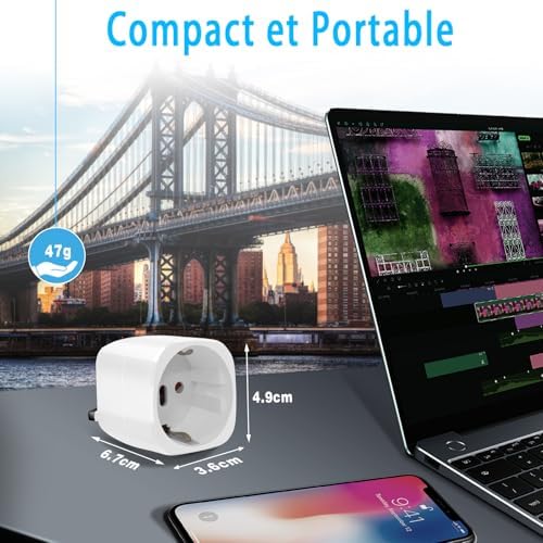 Vue 3 de Pieces Adaptateur Prise Anglaise