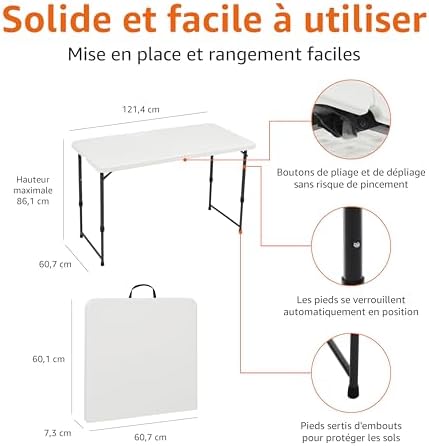 Vue 2 de Amazon Basics Table Pliante