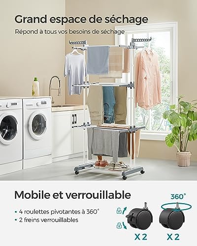 Vue 3 de Songmics Etendoir Linge