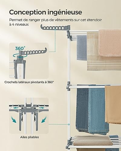 Vue 5 de Songmics Etendoir Linge