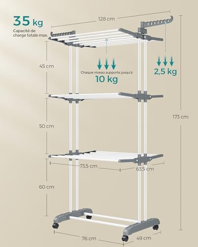 Vue 6 de Songmics Etendoir Linge