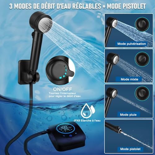Vue 4 de Spopal Douche Campingdouche Portablekit