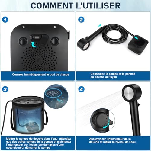 Vue 5 de Spopal Douche Campingdouche Portablekit