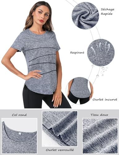 Vue 2 de Tshirt Sport Femme Manches