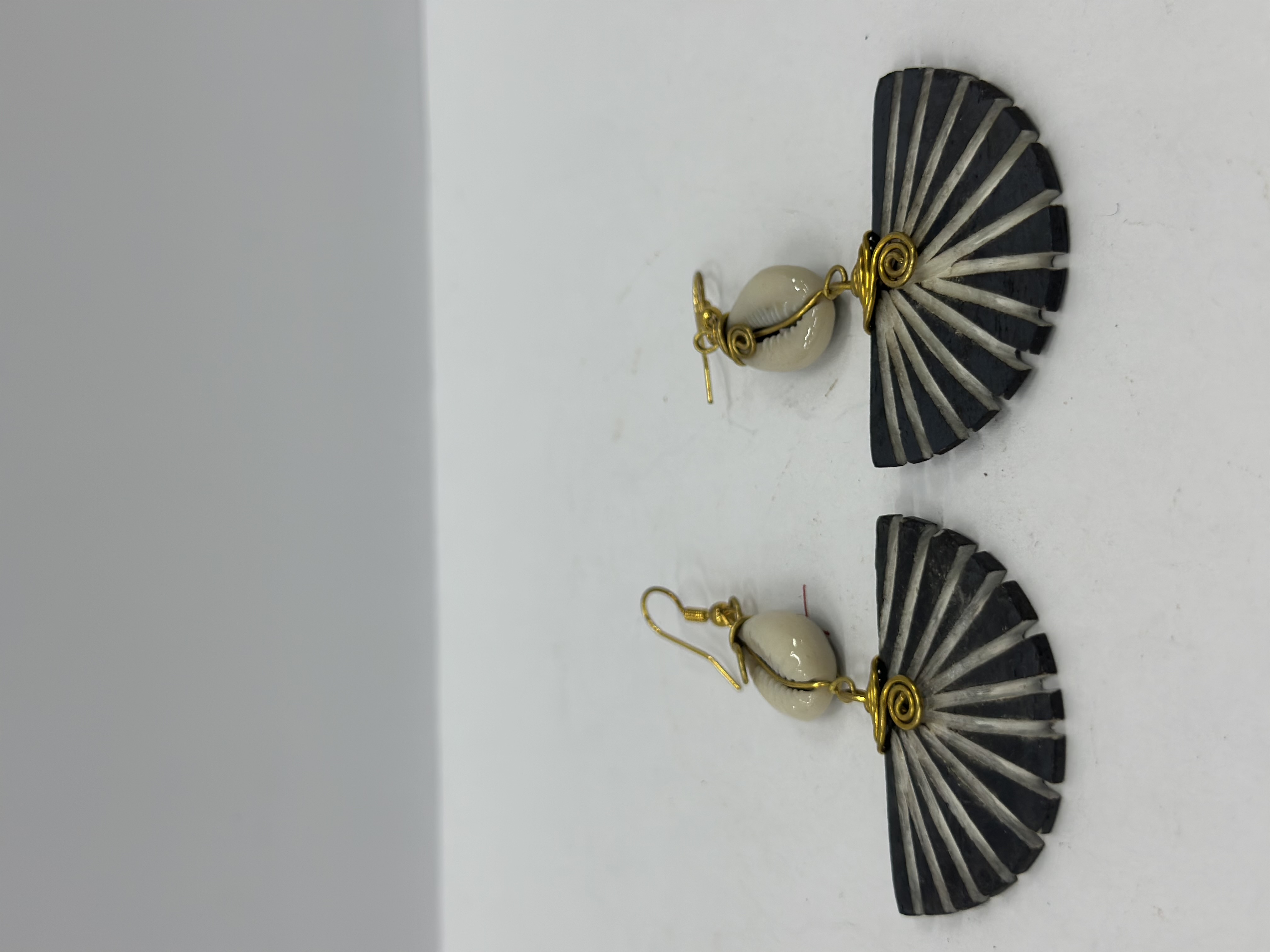 Ostrich Bone and shell earrings