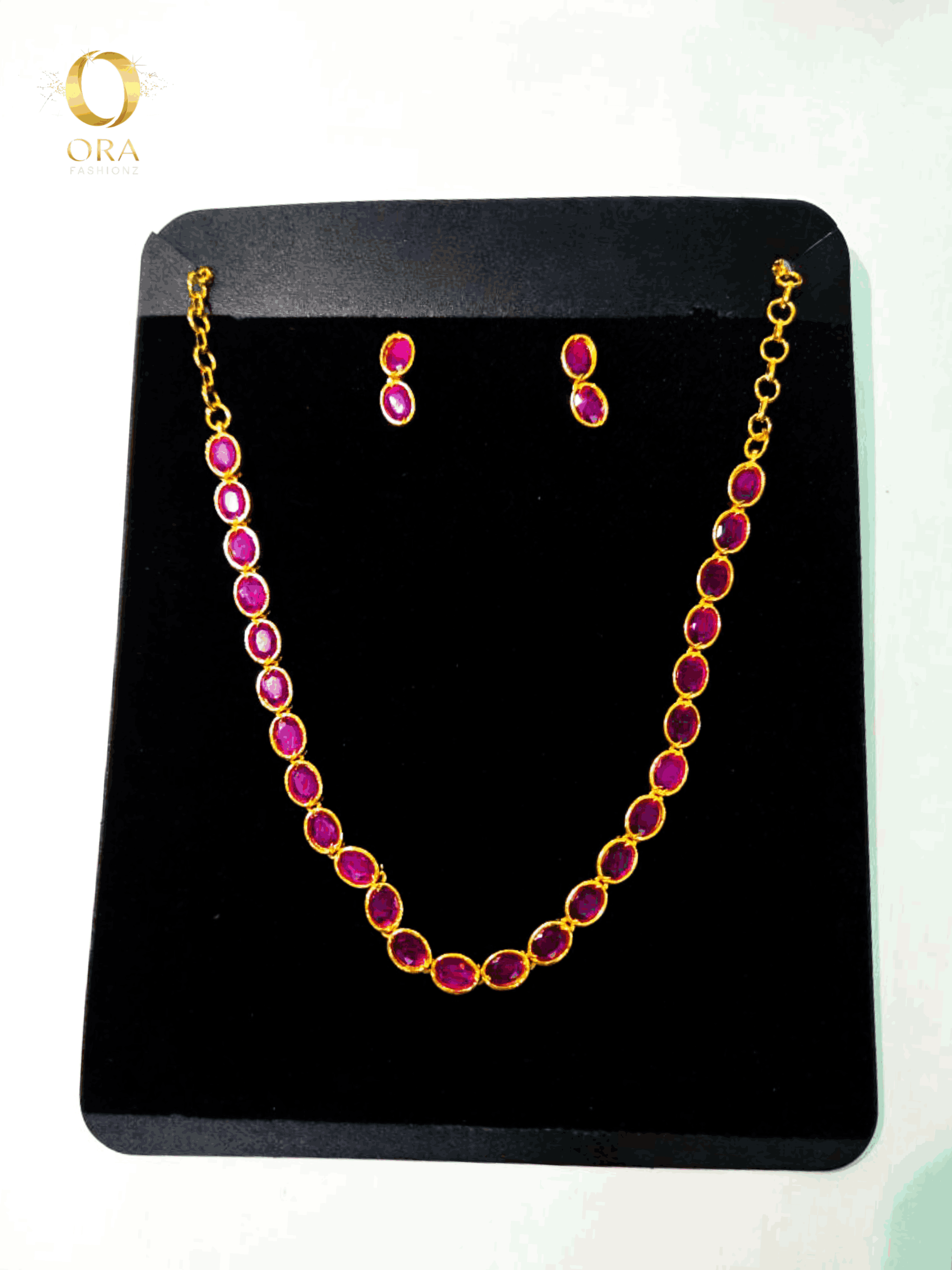 ORA CLASSY SINGLE LINE AD NECKLACE SET PREMIUM