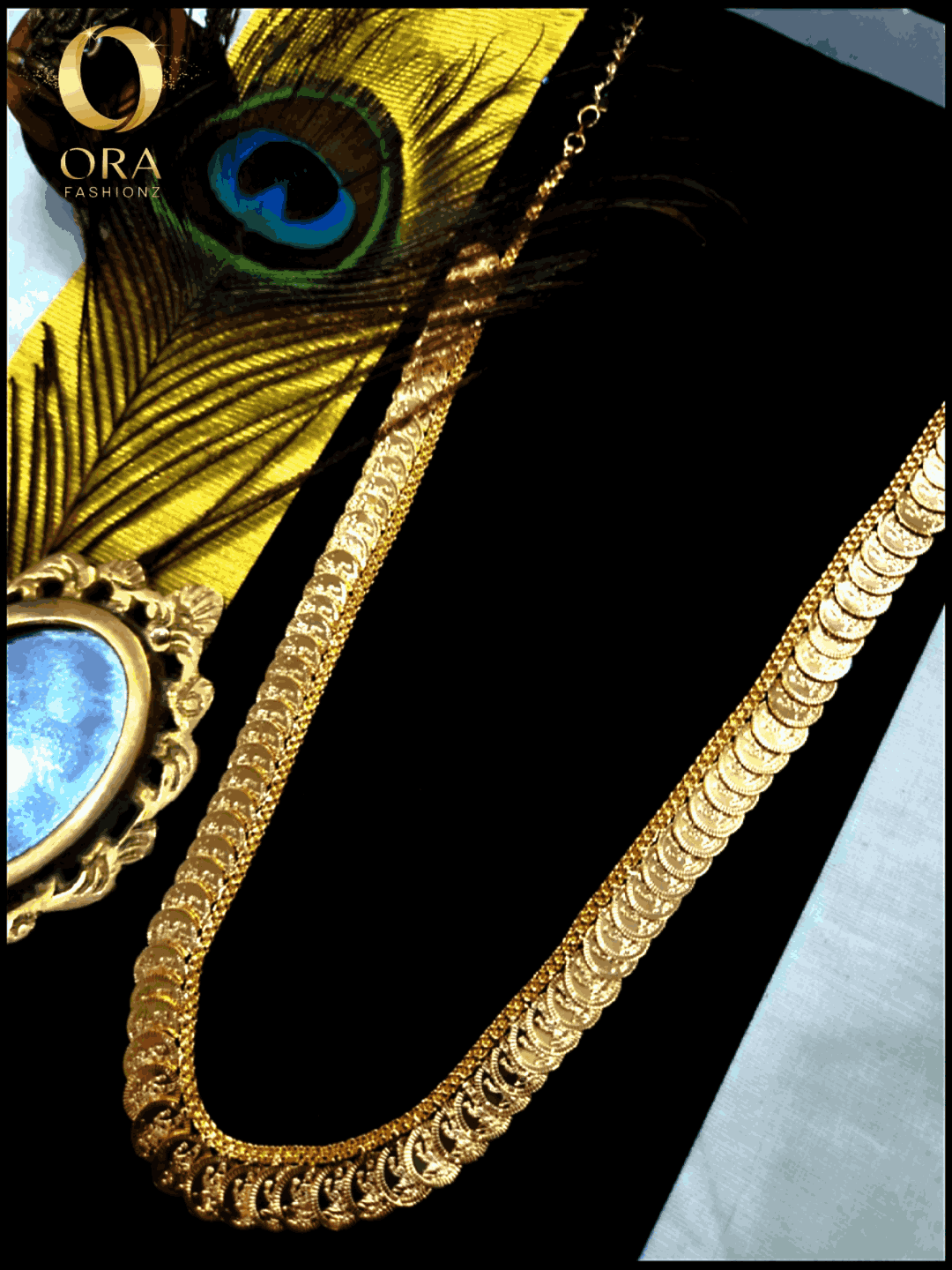 ORA MATTE GOLD-TONED LEKSHMI KASU MALA PREMIUM