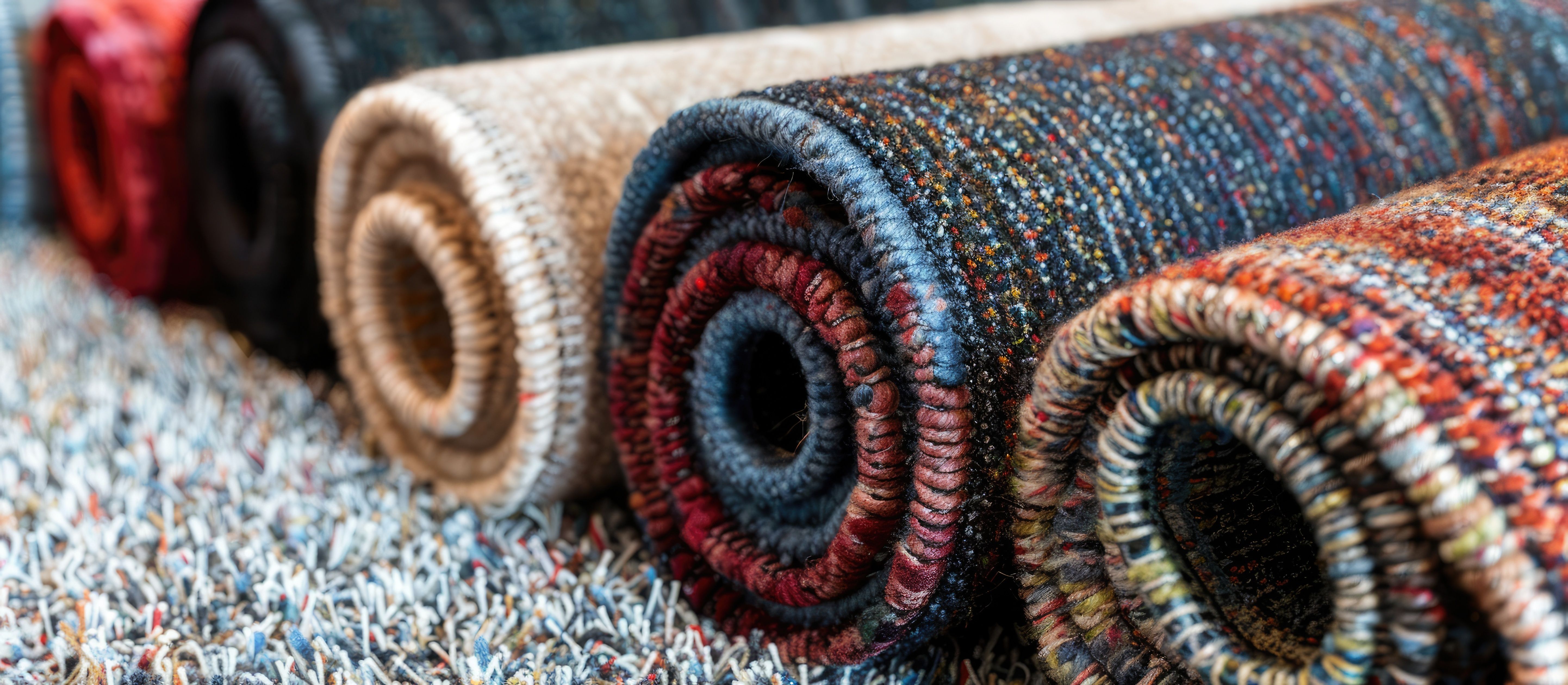 Artisan hand-knotting a luxury carpet