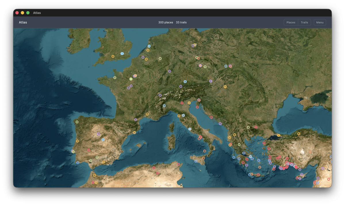 Ferd map view with place pins