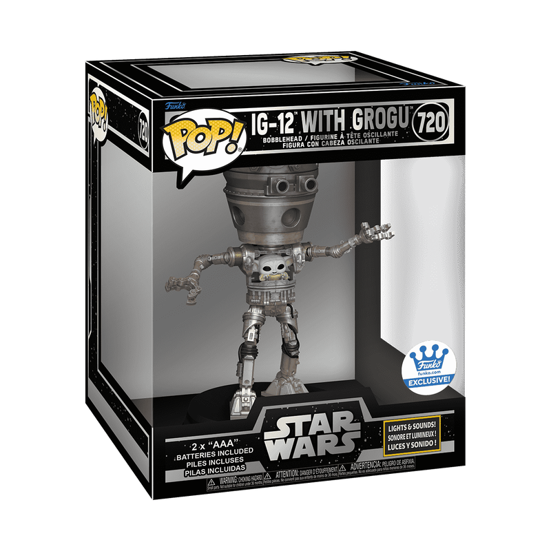 Фігурка Deluxe Lights and Sounds IG-12 with Grogu / Делюкс IG-12 з Грогу #720 — Funko Pop, фото 2