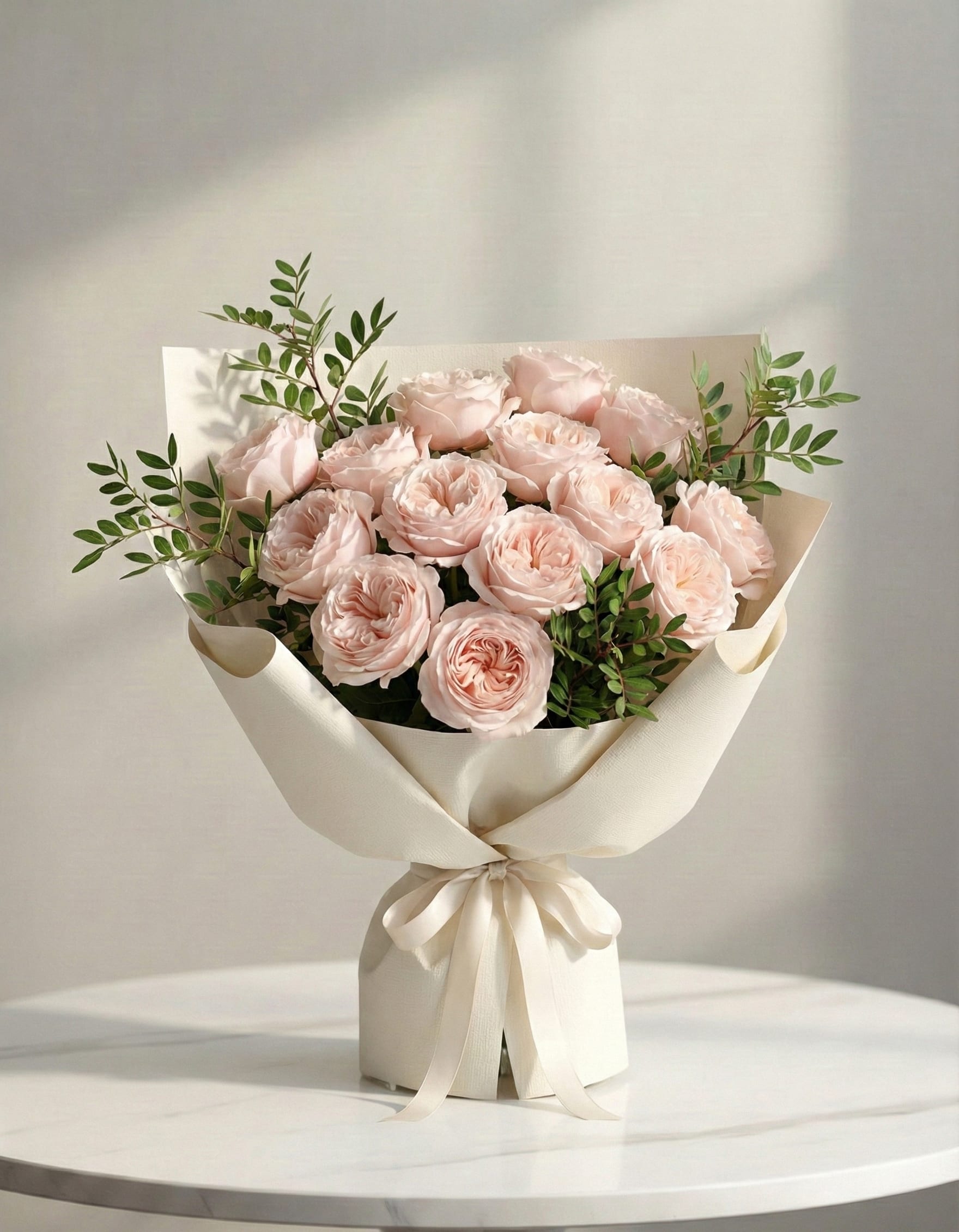 باقة جوري وردي فاتح أنيقة