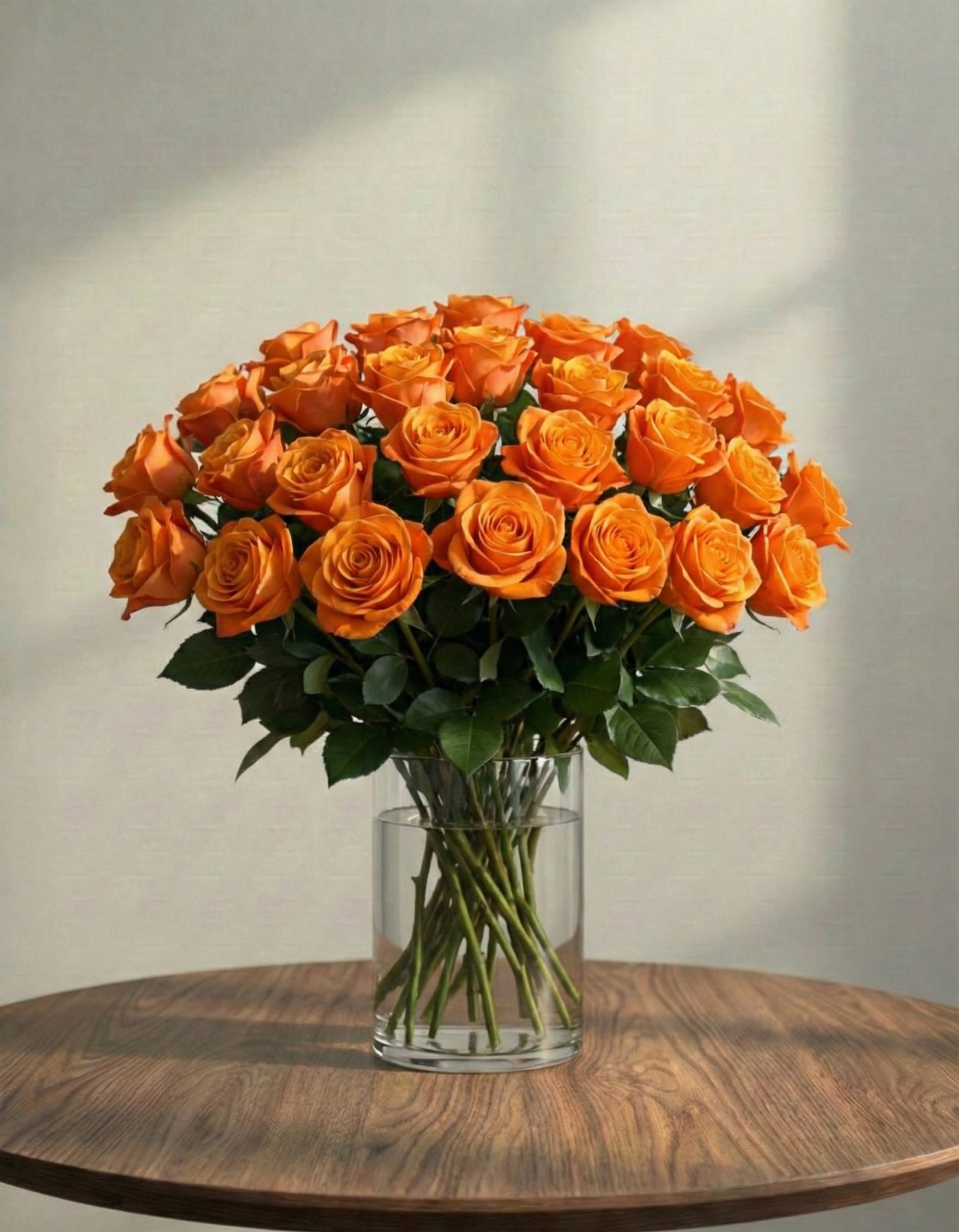 مزهرية زهور الجوري البرتقالية الفاخرة