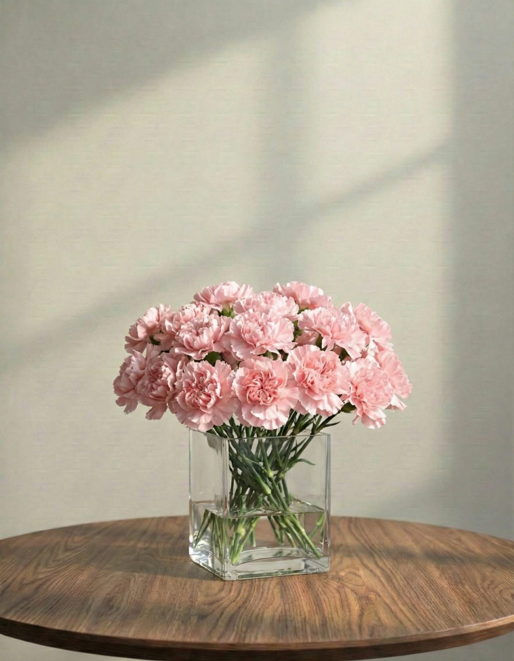 تنسيق أزهار الكارنيشن الوردي الرقيق