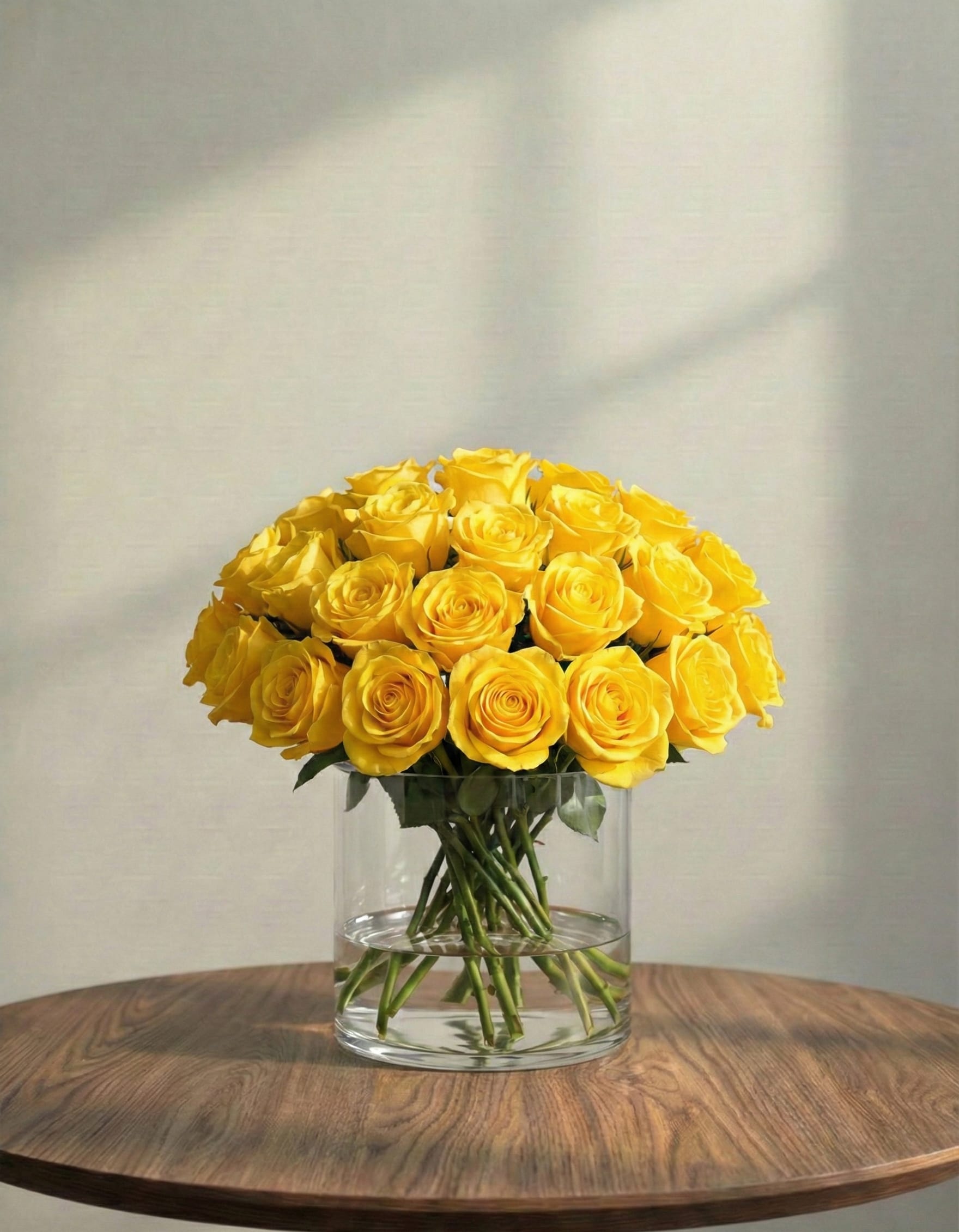 مزهرية الجوري الأصفر الفاخرة