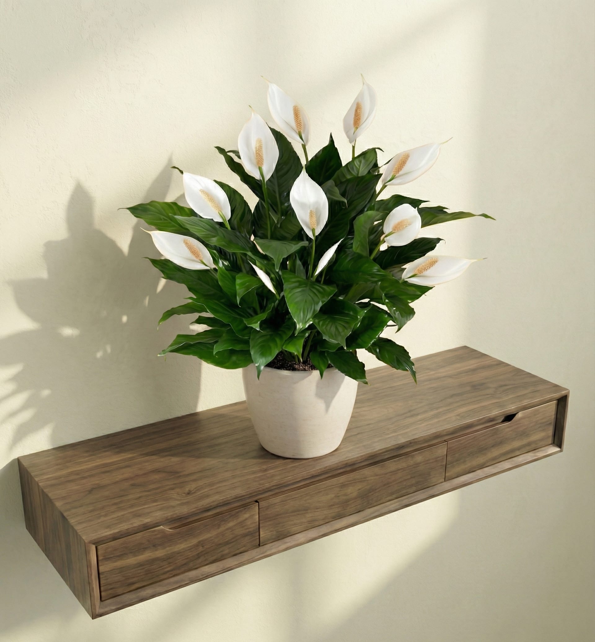 نبات زنبق السلام الأشرعة البيضاء