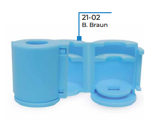 21-02 Tamper Evident Additive Port Cap for IV Bags, B.Braun compatible with Excel (Light Blue) Non-Sterile