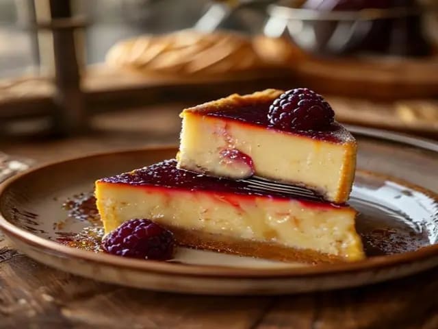 Cheesecake cremoso com miolo perfeito, feito com a técnica do Método Miolo Real
