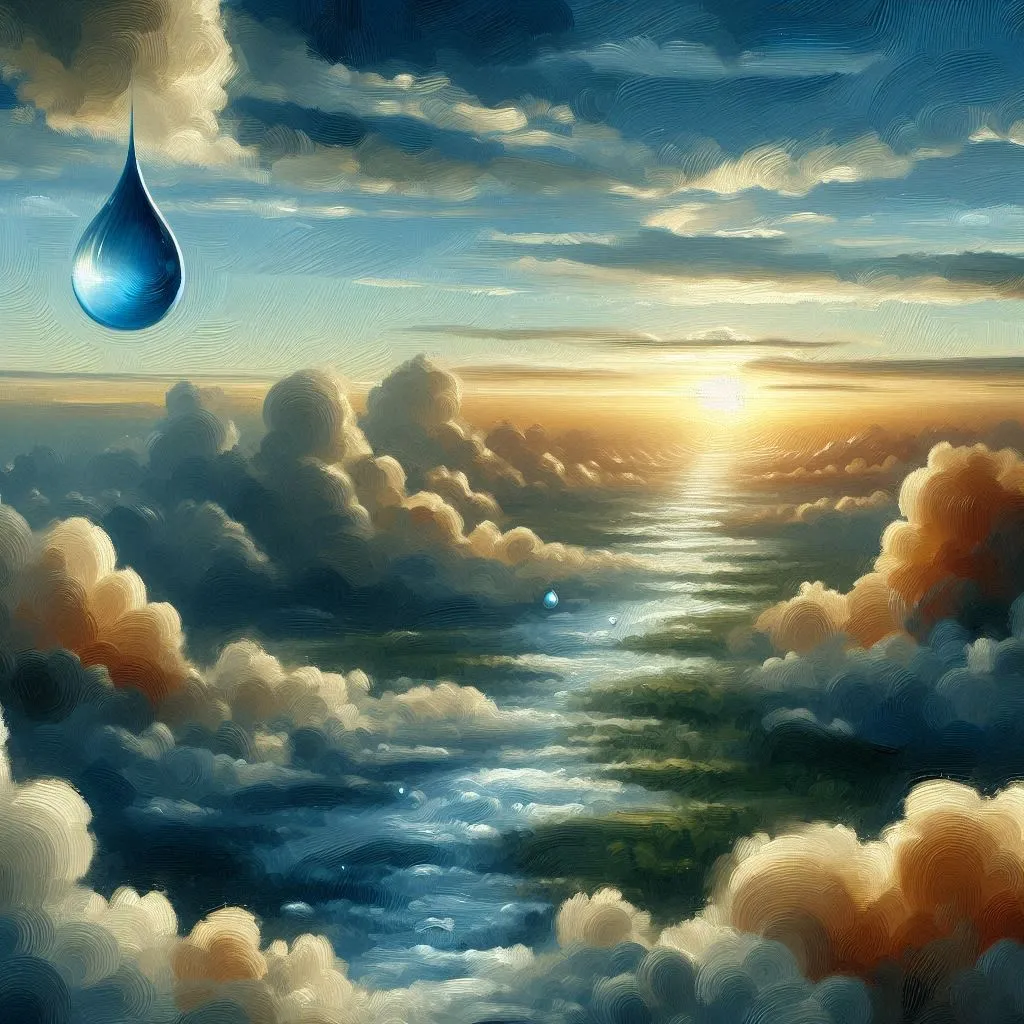Giselda, la gota de agua. Imagen generada con tecnología de DALL·E 3