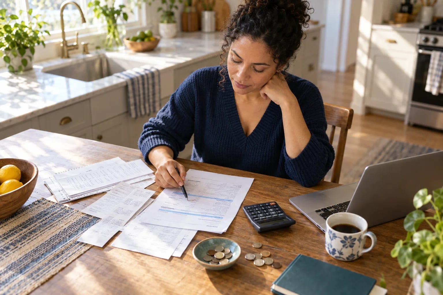 Student checking a financial plan
