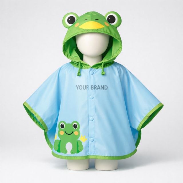 Kids Cartoon Rain Poncho white label idea