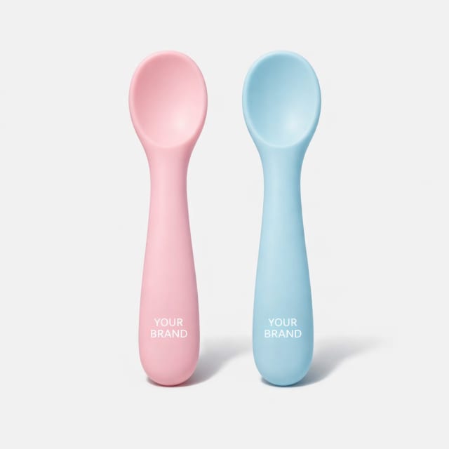 Silicone Baby Feeding Spoon Set white label idea
