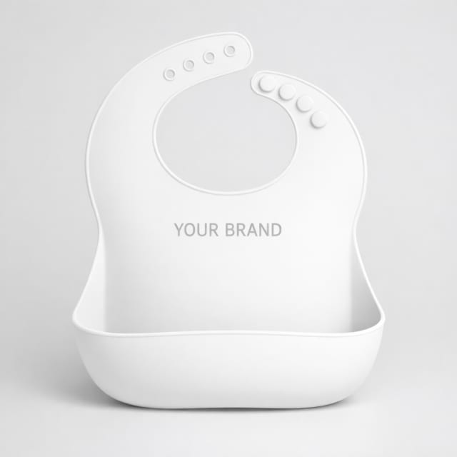 Waterproof Baby Bib with Food Catcher white label idea