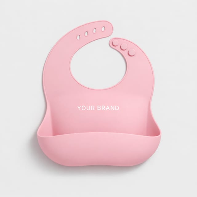 Silicone Baby Bib with Pocket white label idea