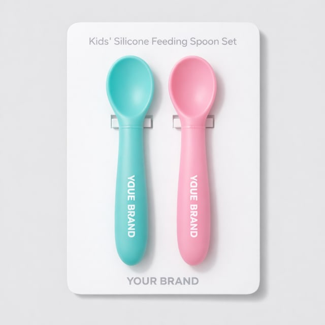 Kids’ Silicone Feeding Spoon Set white label idea