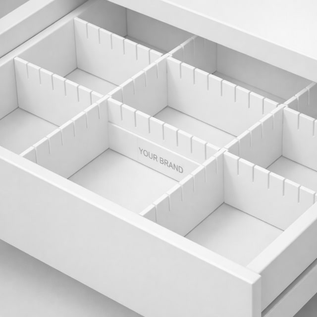 Plastic Drawer Dividers white label idea