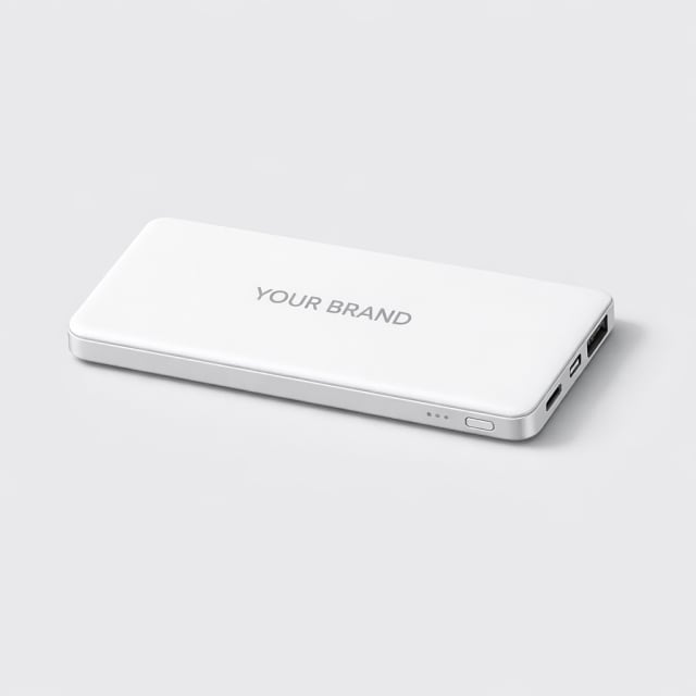 Slim Power Bank 5000mAh white label idea