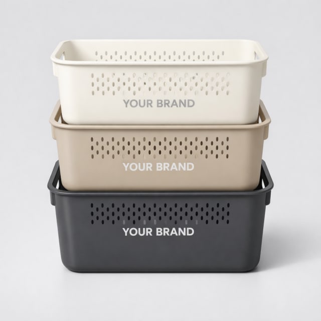Plastic Storage Basket Set white label idea