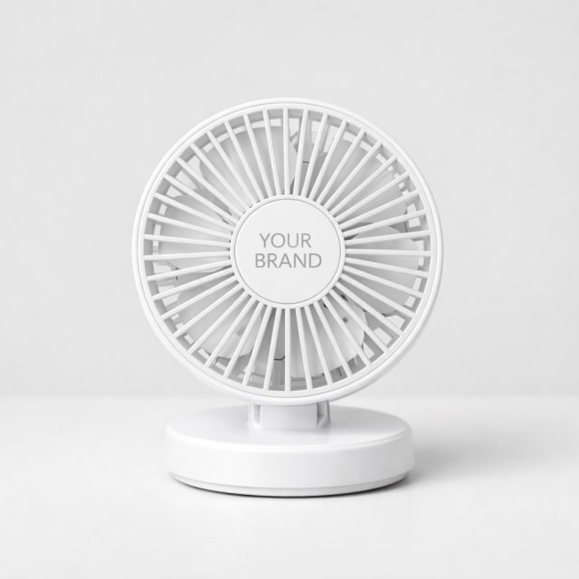 Portable USB Rechargeable Desk Fan white label idea