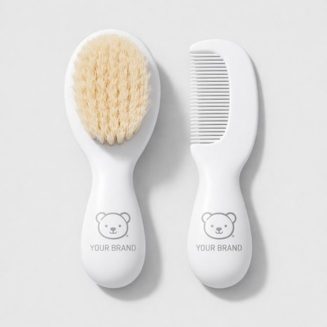 Soft Touch Baby Hair Brush Set white label idea