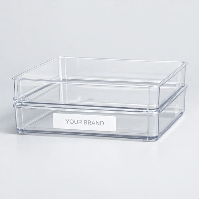 Stackable Fridge Organizer Tray white label idea