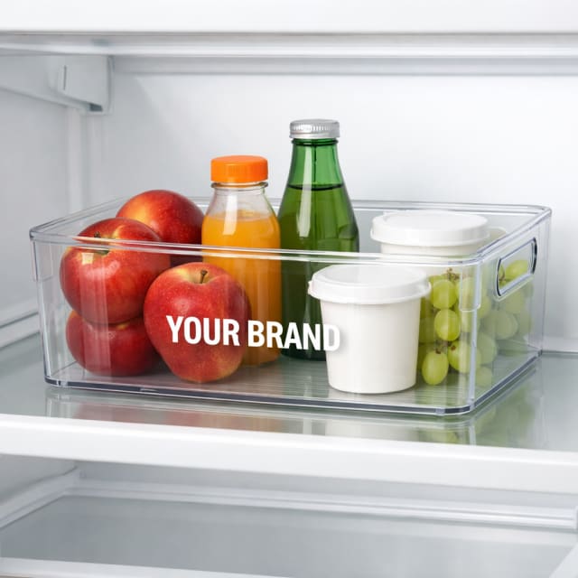 Plastic Fridge Shelf Organizer Bin white label idea