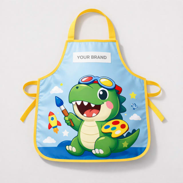 Kids’ Cartoon Print Waterproof Apron white label idea