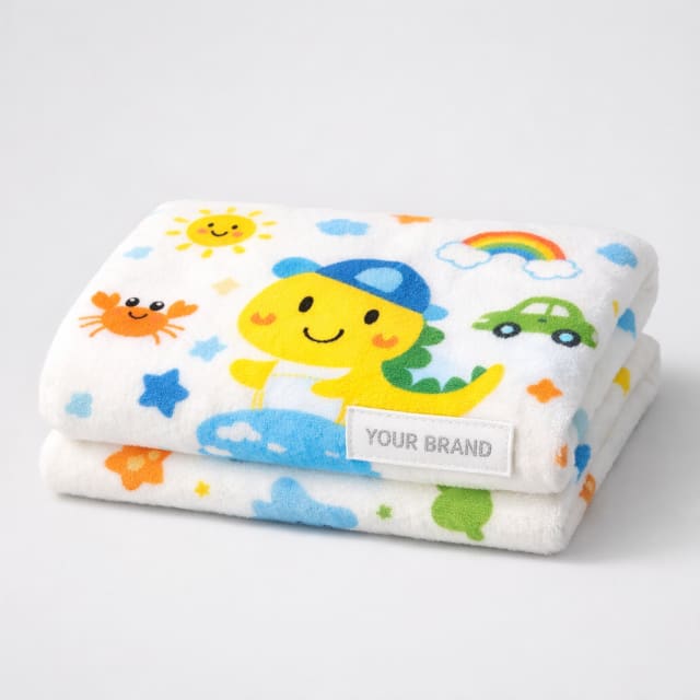 Kids’ Cartoon Print Soft Bath Towel white label idea