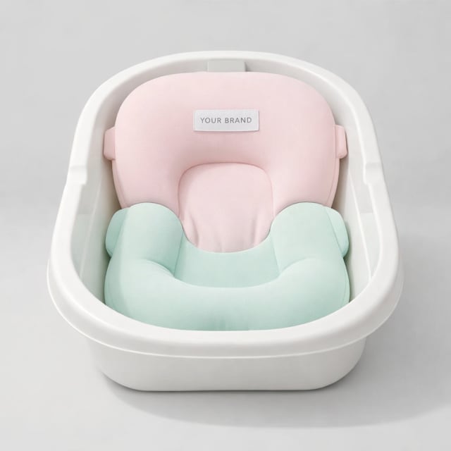 Soft Foam Baby Bath Cushion white label idea