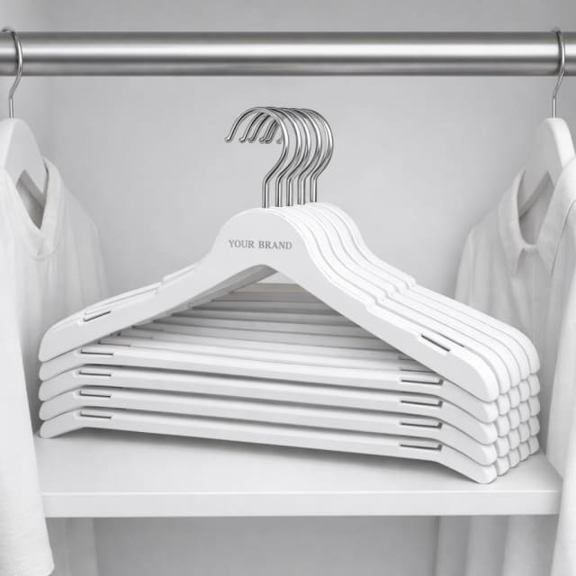 Stackable Plastic Wardrobe Hangers white label idea