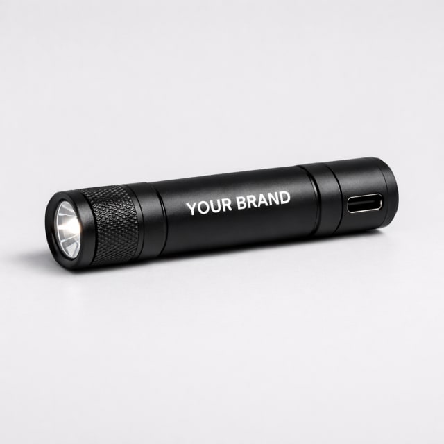 USB Rechargeable Mini LED Flashlight white label idea