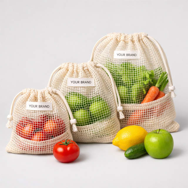 Reusable Mesh Produce Bag Set white label idea