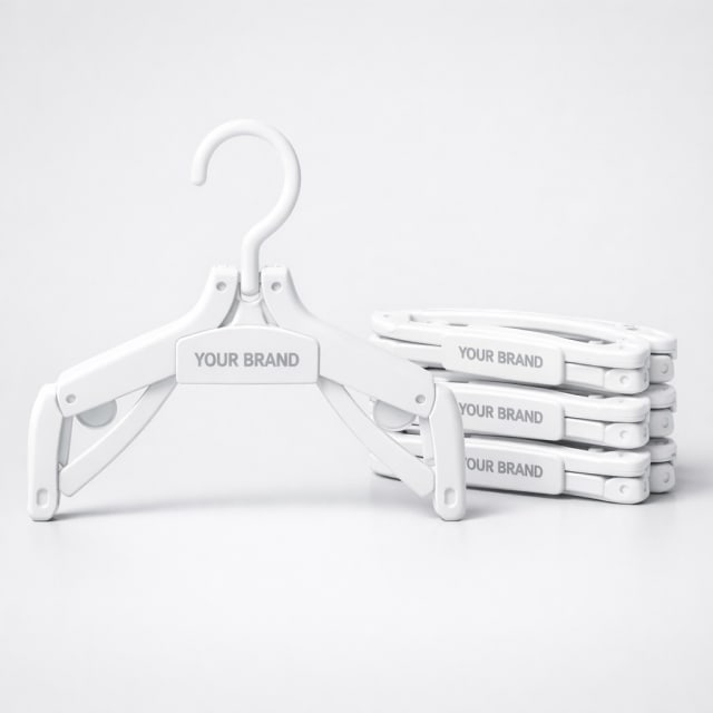 Plastic Folding Clothes Hanger Set white label idea