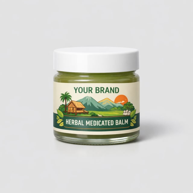 Herbal Medicated Balm white label idea