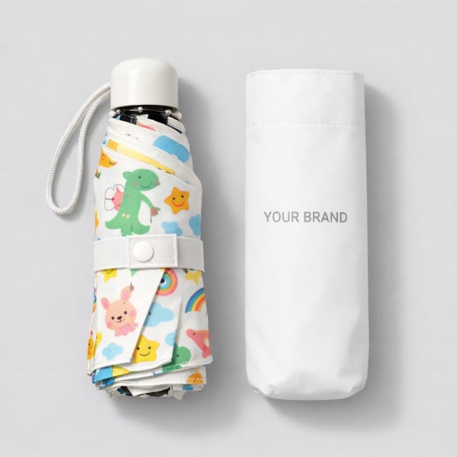 Children’s Cartoon Print Folding Umbrella white label idea