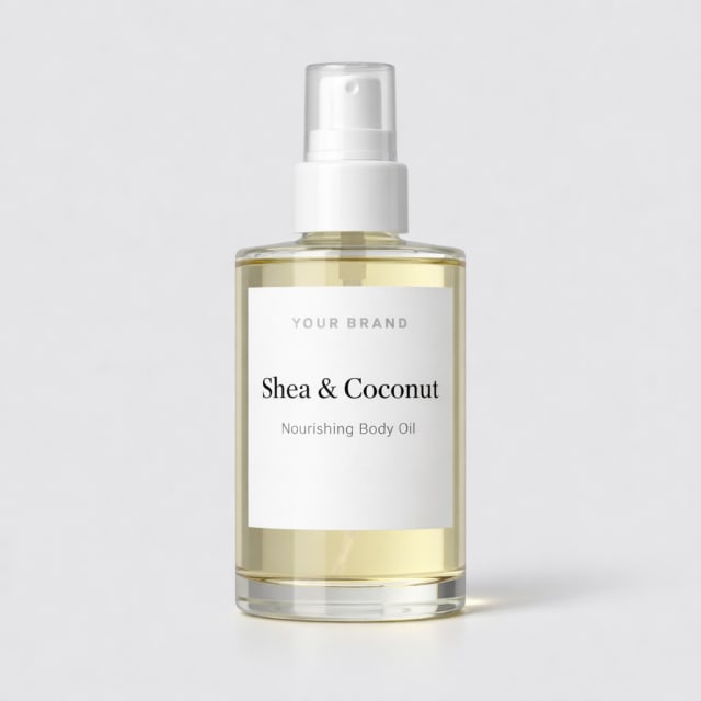 Shea & Coconut Nourishing Body Oil white label idea