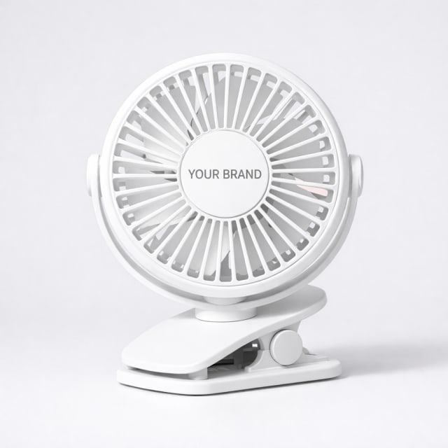 USB Rechargeable Clip-On Mini Fan white label idea