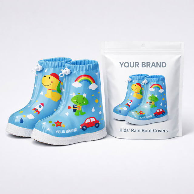 Kids’ Cartoon Print Rain Boot Covers white label idea
